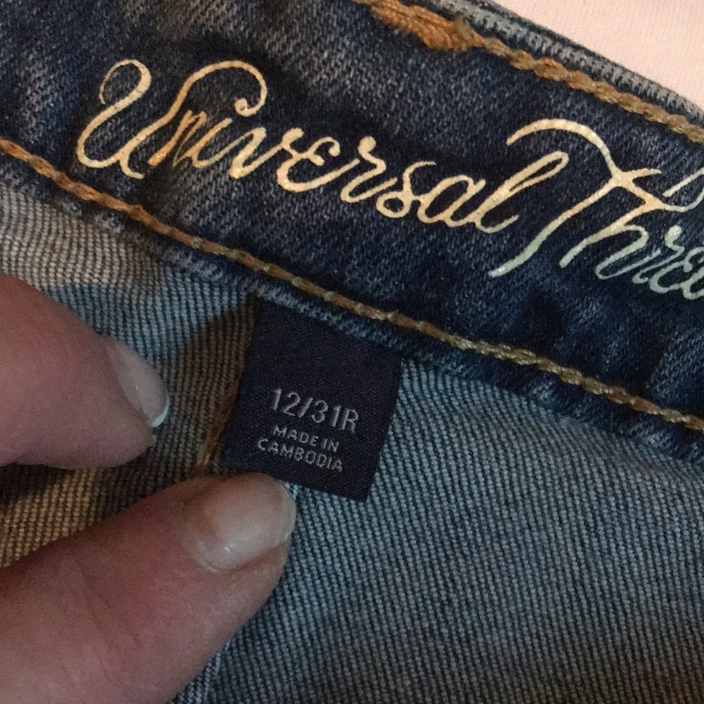 Universal Thread Size 12 Blue Patchwork High Rise… - image 6